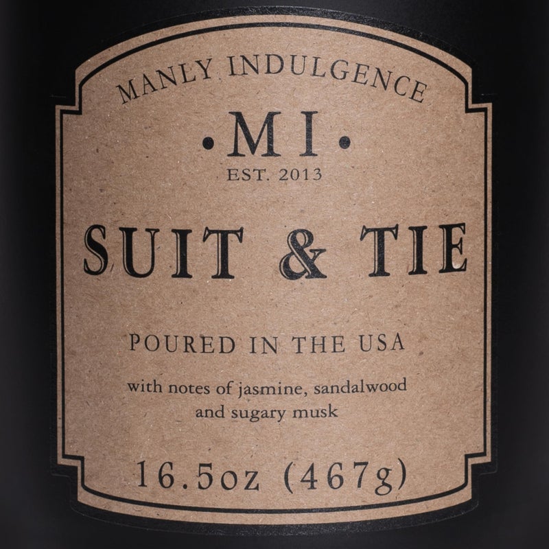 Manly Indulgence Suit & Tie Scented Candles for Men, 16.5 oz Single Wick, Premium Soy Blend Wax, 60H Burn, Candles for Home Scented â€“ Made in The USA - Image 5